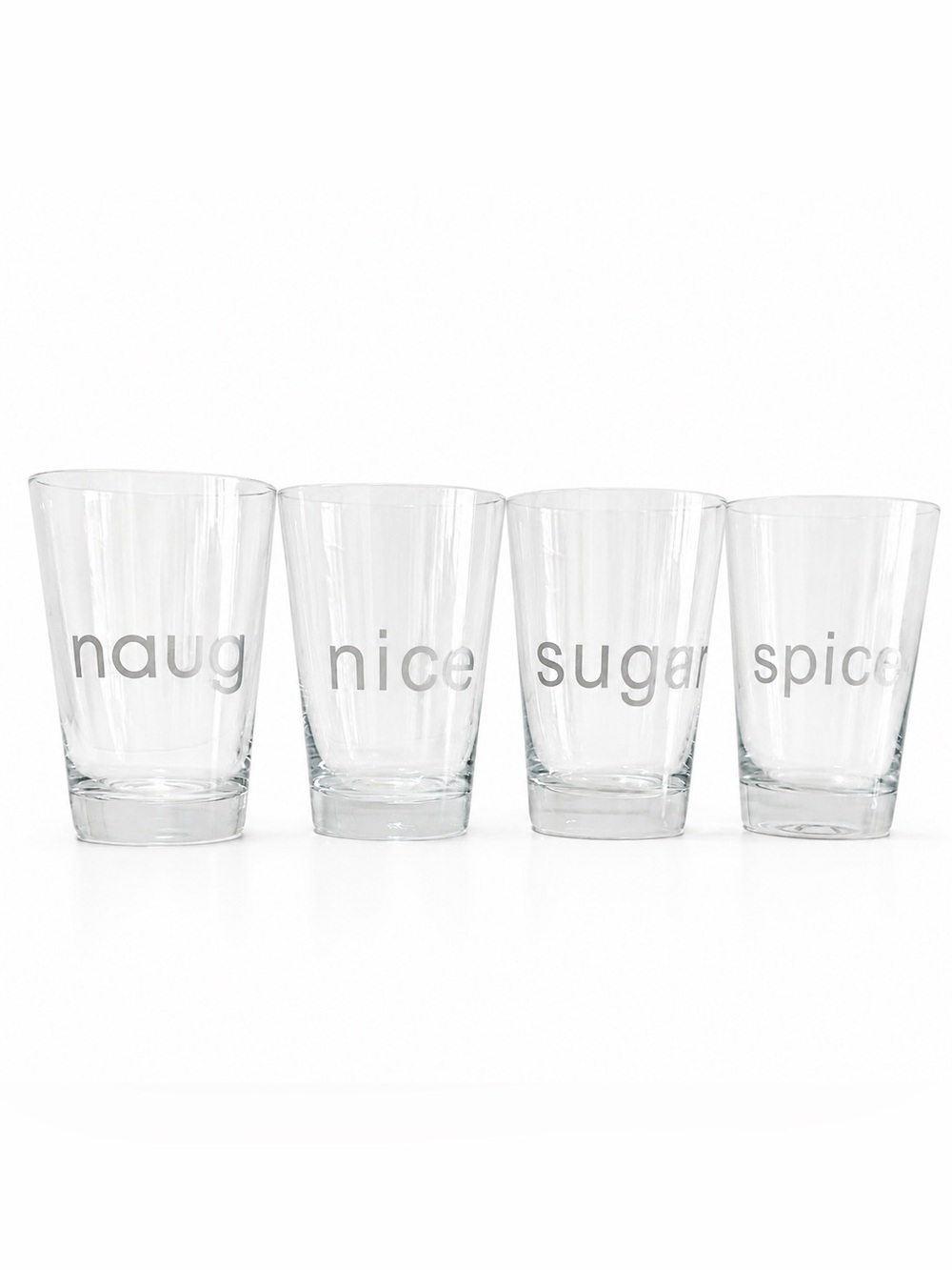 🎄 Naughty Nice Sugar Spice Holiday Glasses Set of 4 Candle Holders